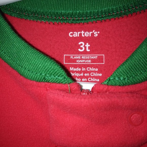3/$20 Toddler boy fleece Christmas sleeper 3T - Picture 7 of 8